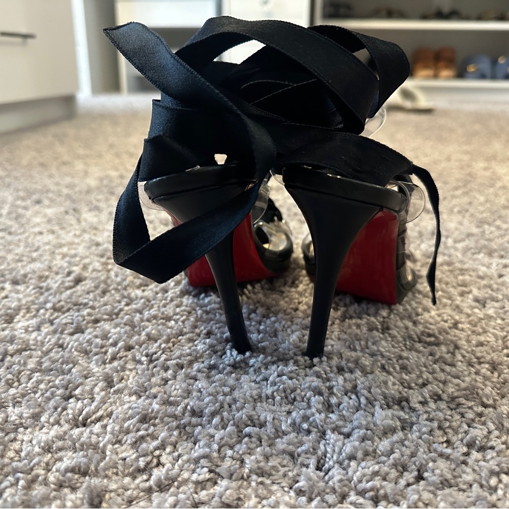 Christian Louboutin Black Open Toe Heels